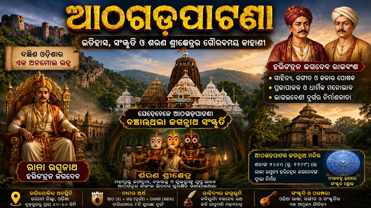 ଆଠଗଡ଼ପାଟଣାର ଇତିହାସ: ଓଡ଼ିଶାର ସେହି ଗୁପ୍ତ ଦୁର୍ଗ ଯାହା ମହାପ୍ରଭୁ ଶ୍ରୀଜଗନ୍ନାଥଙ୍କୁ ରକ୍ଷା କରିଥିଲା ଏବଂ ଅମର କବିଙ୍କୁ ଜନ୍ମ ଦେଇଥିଲା | Athagadapatna History in Odia